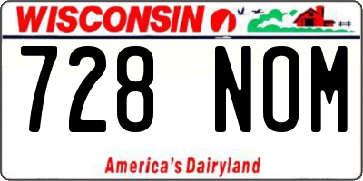 WI license plate 728NOM