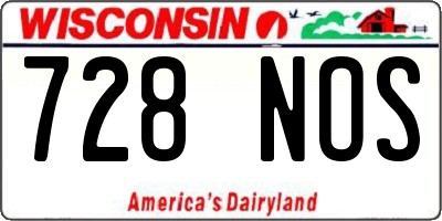 WI license plate 728NOS