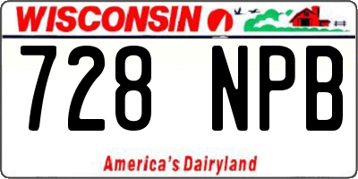 WI license plate 728NPB