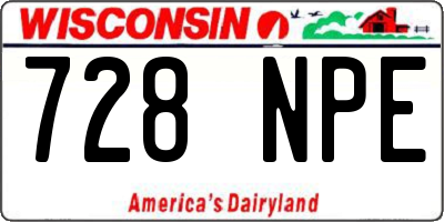 WI license plate 728NPE