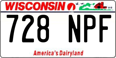 WI license plate 728NPF