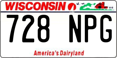 WI license plate 728NPG