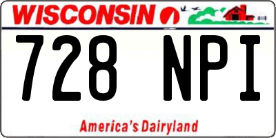 WI license plate 728NPI
