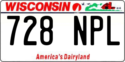 WI license plate 728NPL