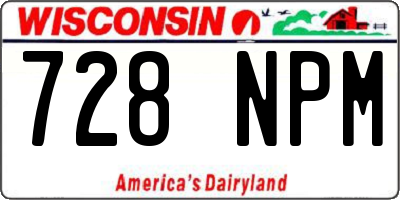 WI license plate 728NPM