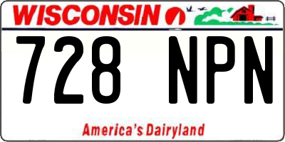 WI license plate 728NPN