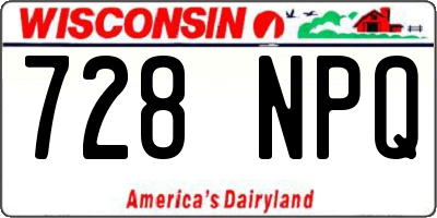 WI license plate 728NPQ