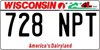 WI license plate 728NPT
