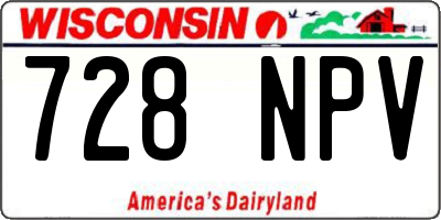 WI license plate 728NPV