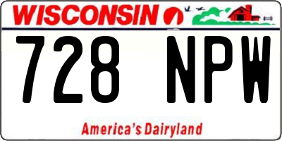 WI license plate 728NPW