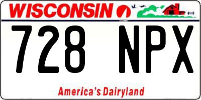 WI license plate 728NPX