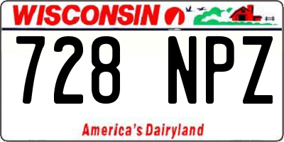 WI license plate 728NPZ