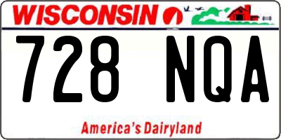 WI license plate 728NQA