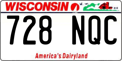 WI license plate 728NQC
