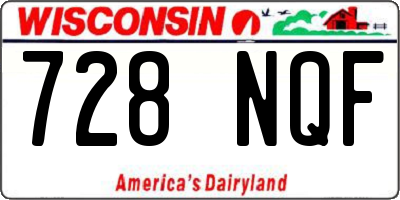 WI license plate 728NQF