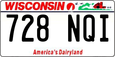 WI license plate 728NQI