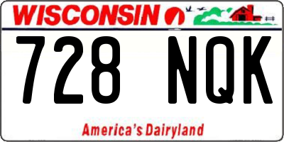 WI license plate 728NQK