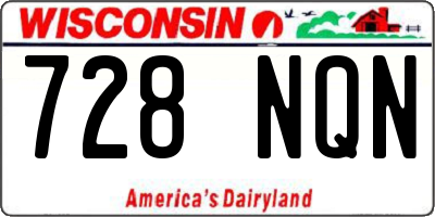 WI license plate 728NQN