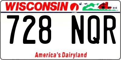 WI license plate 728NQR