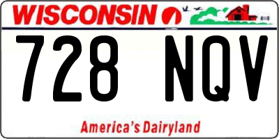 WI license plate 728NQV