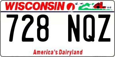 WI license plate 728NQZ