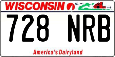WI license plate 728NRB