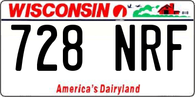 WI license plate 728NRF