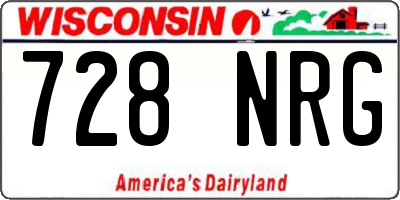 WI license plate 728NRG