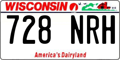 WI license plate 728NRH