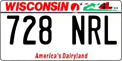 WI license plate 728NRL