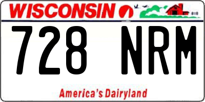 WI license plate 728NRM