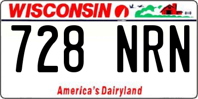 WI license plate 728NRN