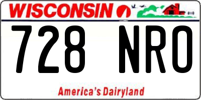 WI license plate 728NRO