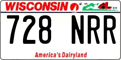 WI license plate 728NRR
