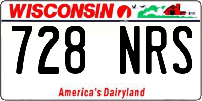 WI license plate 728NRS