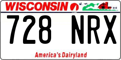 WI license plate 728NRX