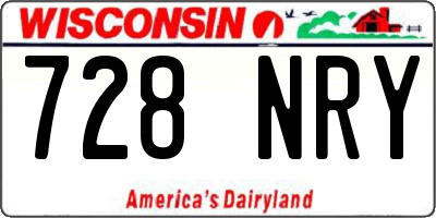 WI license plate 728NRY