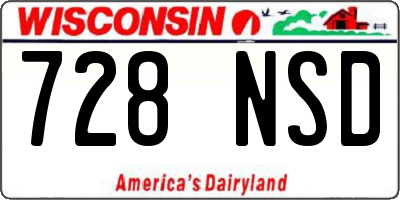 WI license plate 728NSD