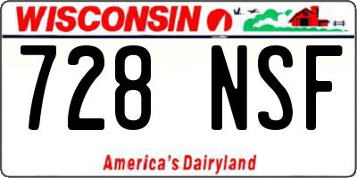 WI license plate 728NSF