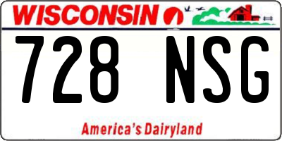 WI license plate 728NSG