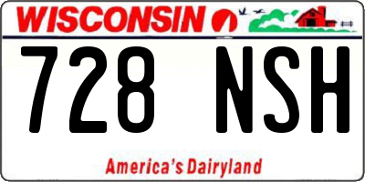 WI license plate 728NSH