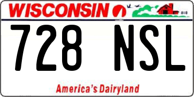 WI license plate 728NSL