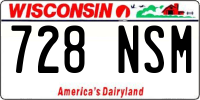 WI license plate 728NSM