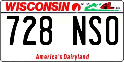 WI license plate 728NSO