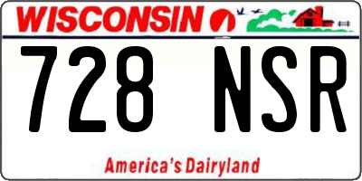 WI license plate 728NSR