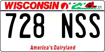 WI license plate 728NSS