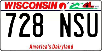 WI license plate 728NSU