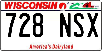 WI license plate 728NSX