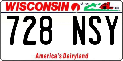 WI license plate 728NSY