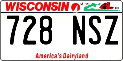 WI license plate 728NSZ